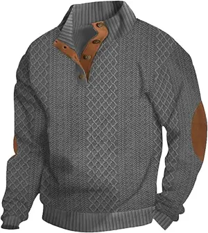 Dudlle Men's Cashmere Sweaters,Men's Outdoor Casual Cable Knit Pullover Sweaters