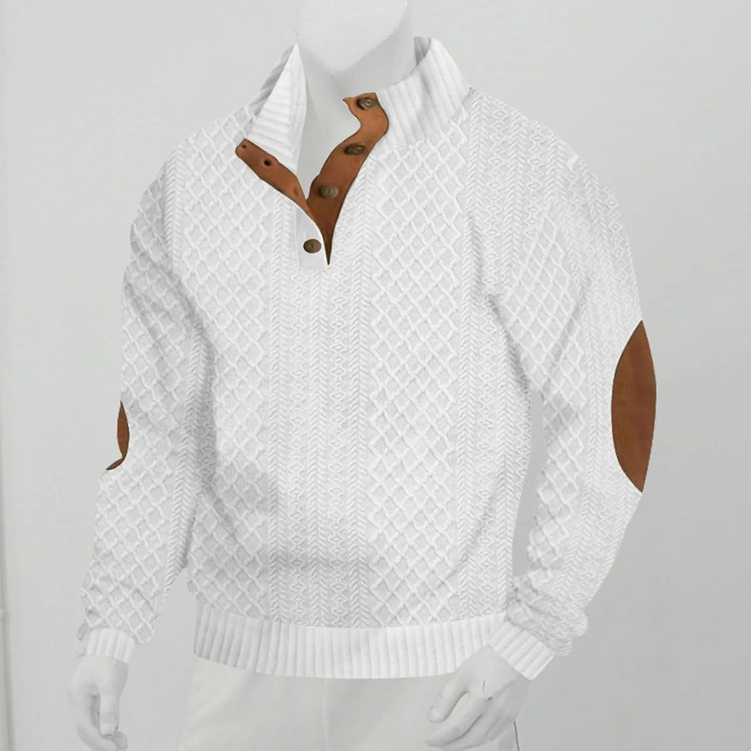 Dudlle Men's Cashmere Sweaters,Men's Outdoor Casual Cable Knit Pullover Sweaters