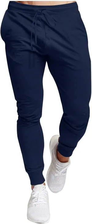 Finelylove Joggers for Men Slim Fit Lightweight Stretch Sweatpants Elastic Waist Tapered Workout Athletic Track Pants