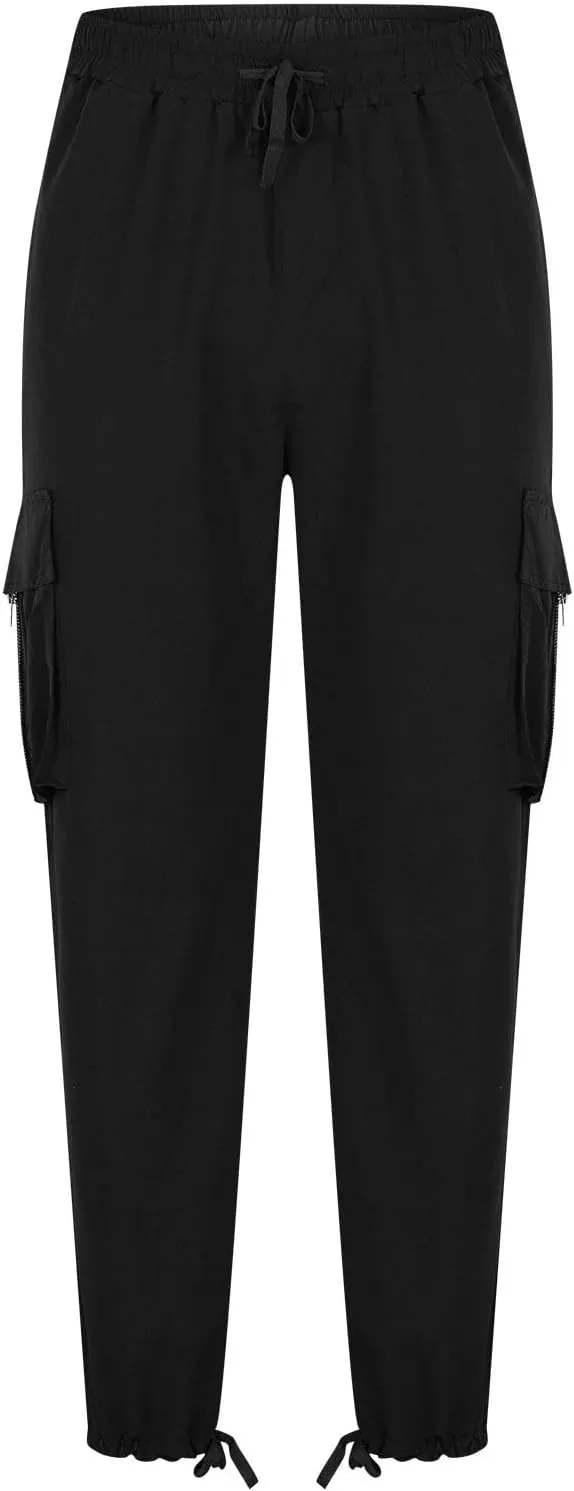 Finelylove Mens Wild Cargo Pants Lightweight Casual Hiking Pants Joggers Loose Fit Straight Workout Cargo Sweatpants
