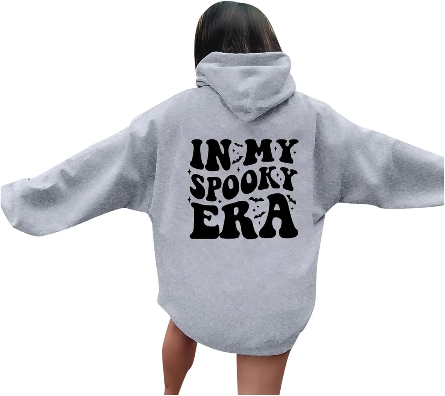 Halloween Hoodies for Teen Girls Spooky Season Letter Print Cute Halloween Sweatshirt Casual Trendy Halloween Clothes