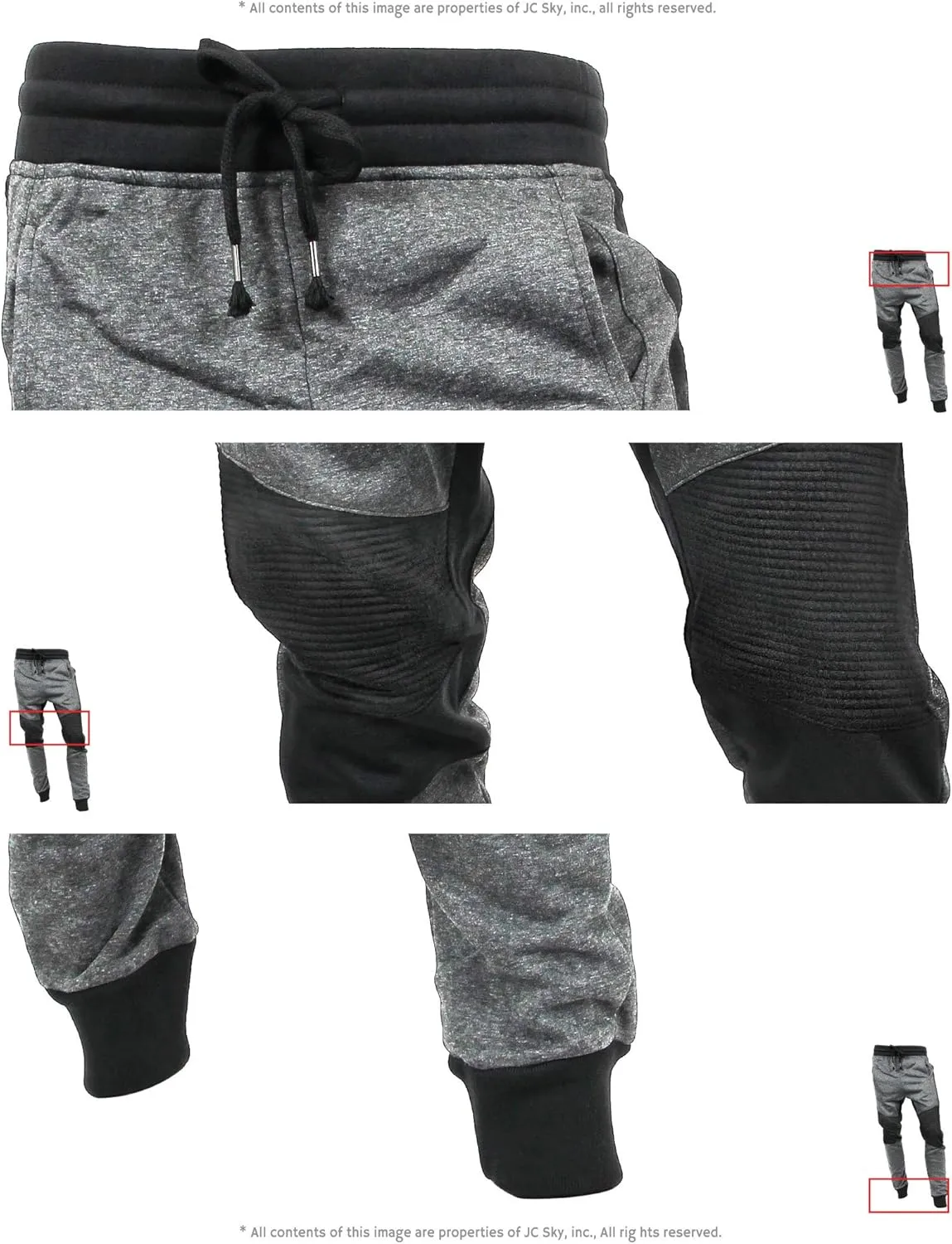 Hat and Beyond Mens Jogger Pants Biker Slim Fit Casual Fleece Active Elastic Workout Training
