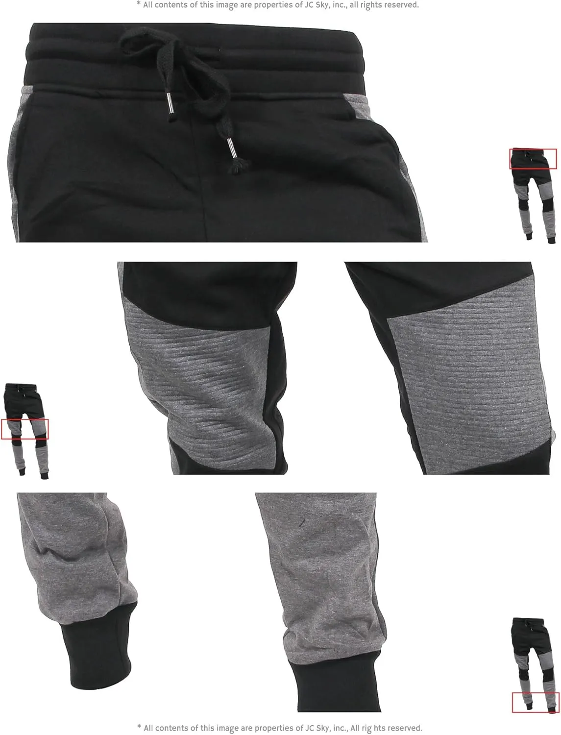 Hat and Beyond Mens Jogger Pants Biker Slim Fit Casual Fleece Active Elastic Workout Training