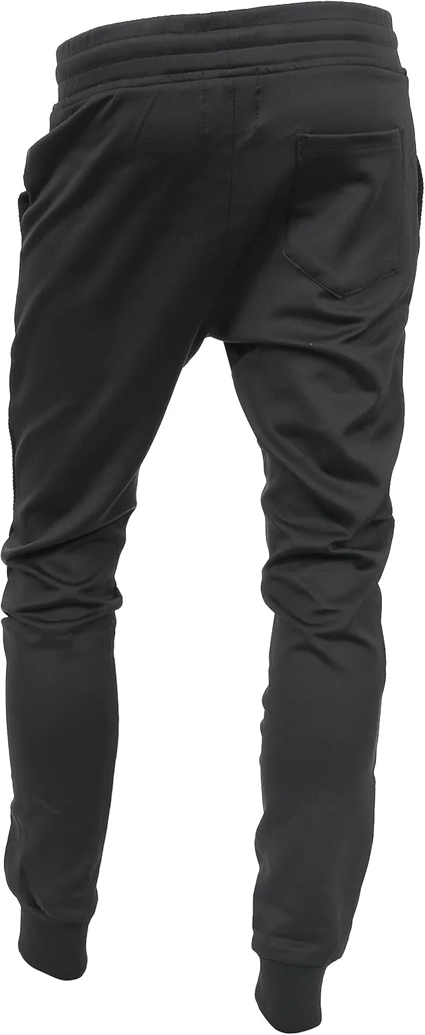 Hat and Beyond Mens Jogger Pants Biker Slim Fit Casual Fleece Active Elastic Workout Training