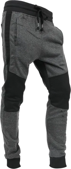 Hat and Beyond Mens Jogger Pants Biker Slim Fit Casual Fleece Active Elastic Workout Training