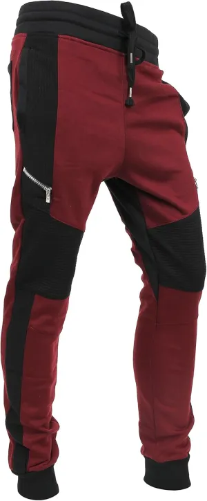 Hat and Beyond Mens Jogger Pants Biker Slim Fit Casual Fleece Active Elastic Workout Training