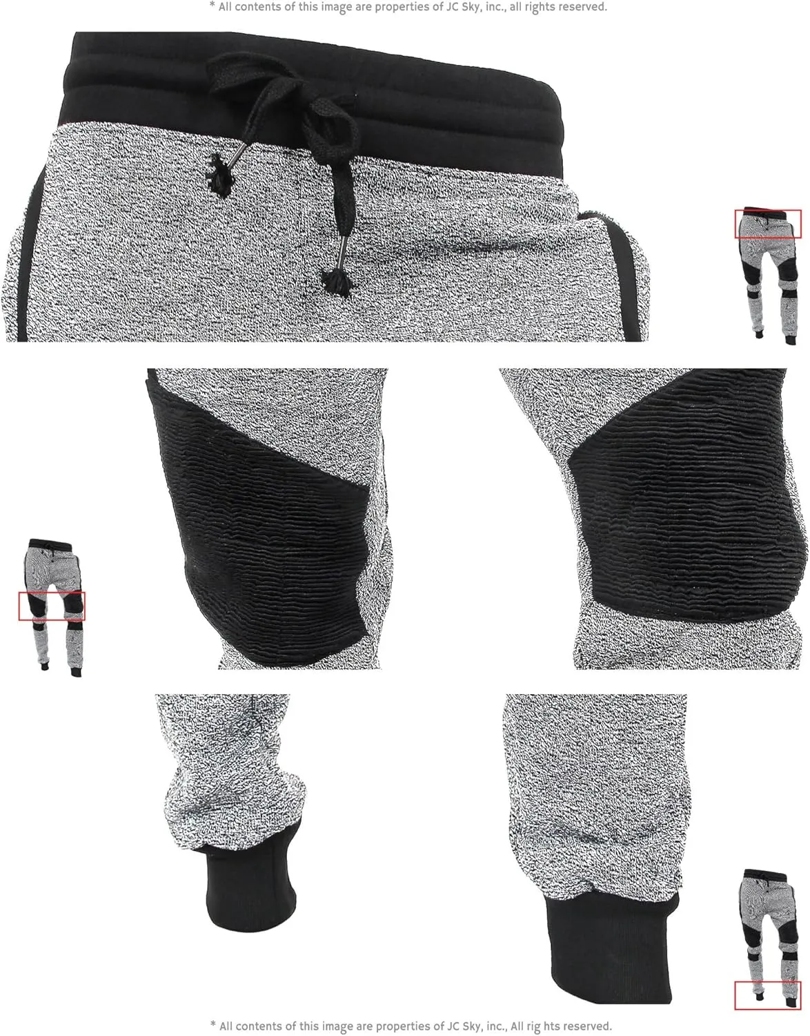 Hat and Beyond Mens Jogger Pants Biker Slim Fit Casual Fleece Active Elastic Workout Training