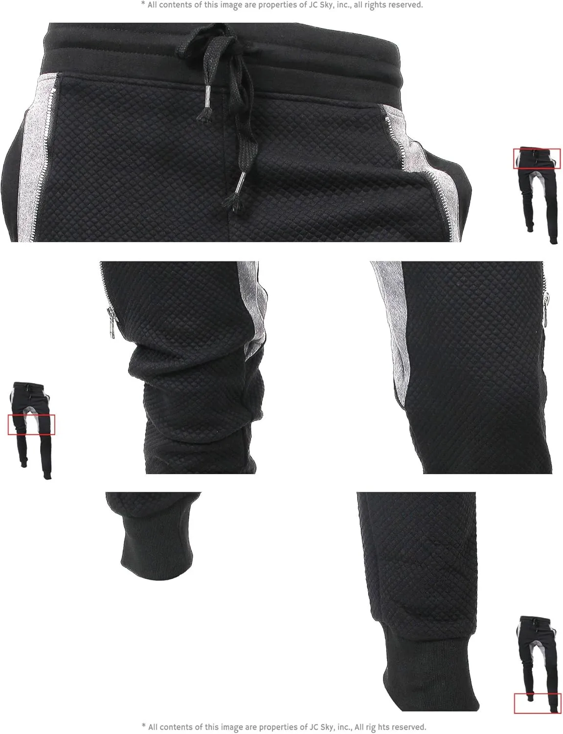 Hat and Beyond Mens Jogger Pants Biker Slim Fit Casual Fleece Active Elastic Workout Training