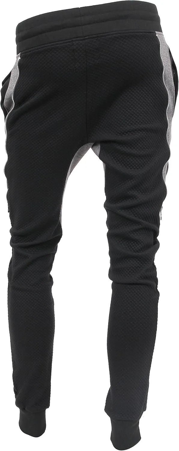 Hat and Beyond Mens Jogger Pants Biker Slim Fit Casual Fleece Active Elastic Workout Training