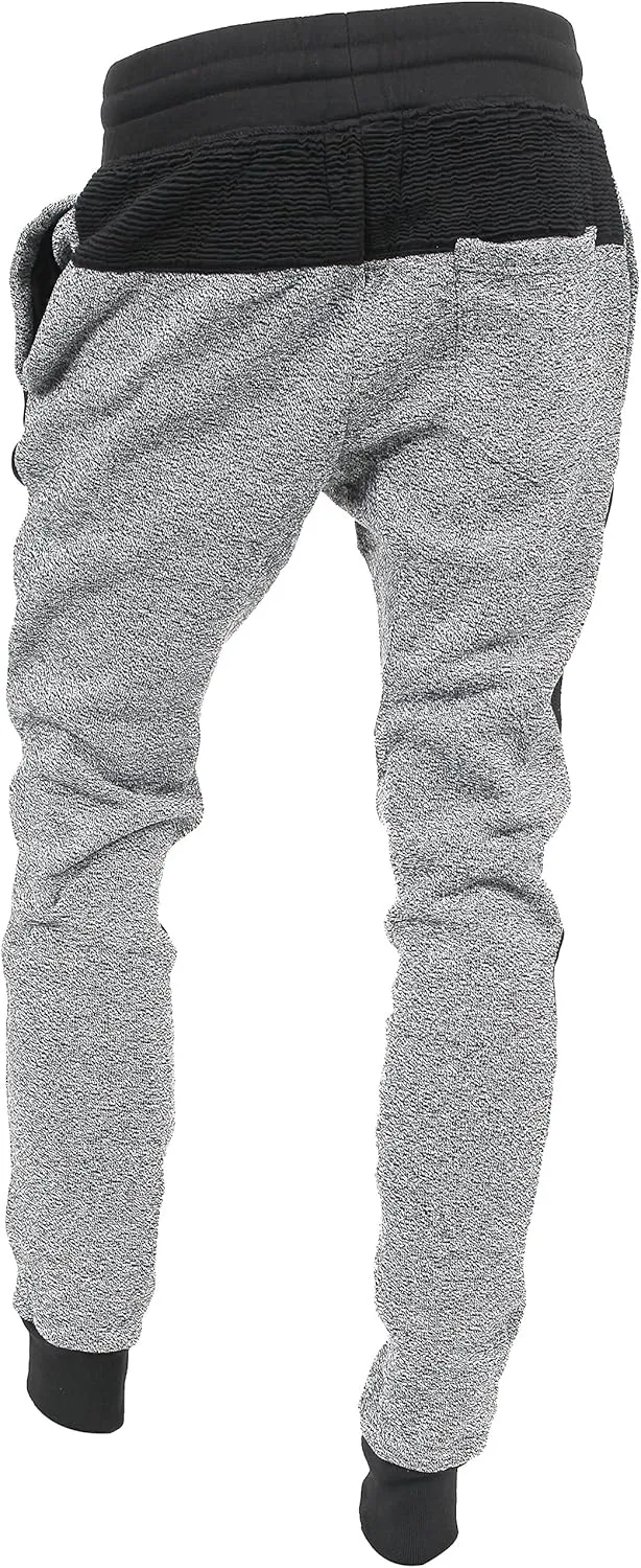 Hat and Beyond Mens Jogger Pants Biker Slim Fit Casual Fleece Active Elastic Workout Training