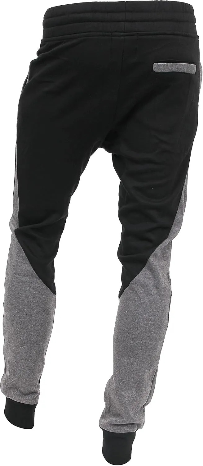 Hat and Beyond Mens Jogger Pants Biker Slim Fit Casual Fleece Active Elastic Workout Training