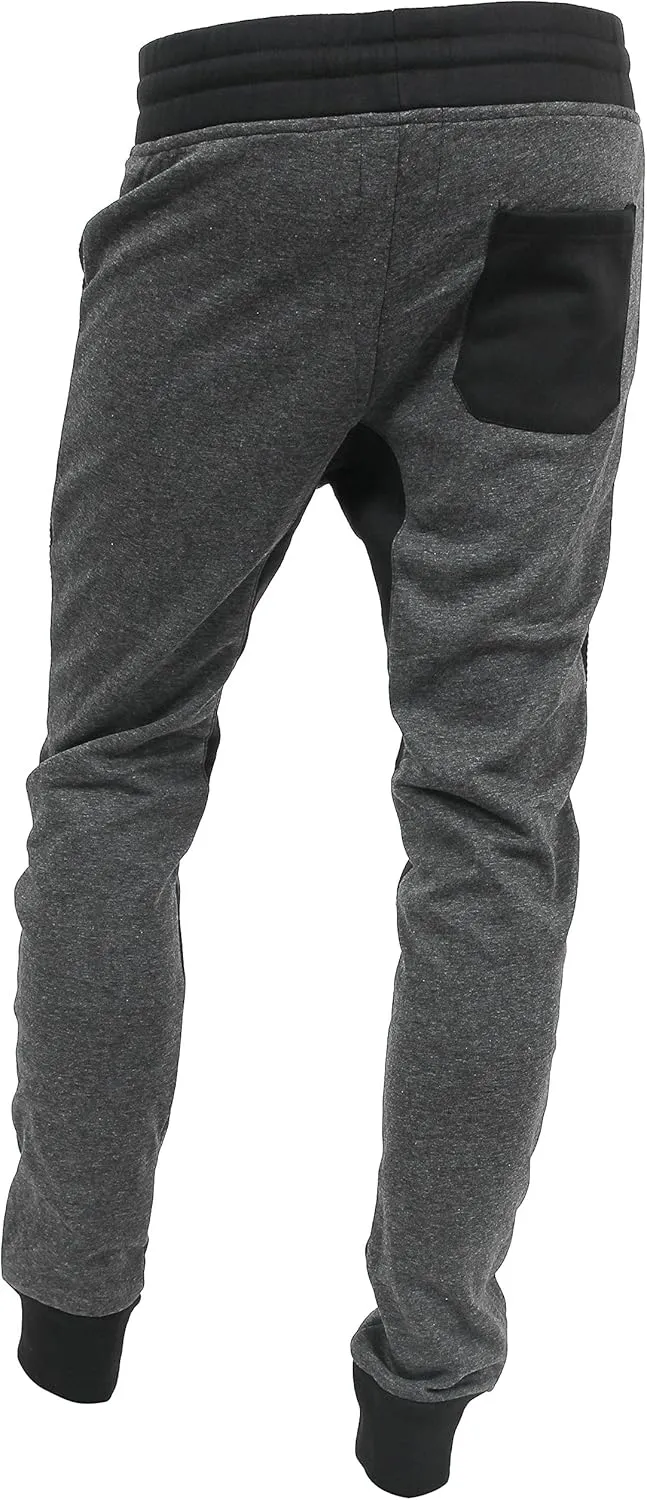 Hat and Beyond Mens Jogger Pants Biker Slim Fit Casual Fleece Active Elastic Workout Training