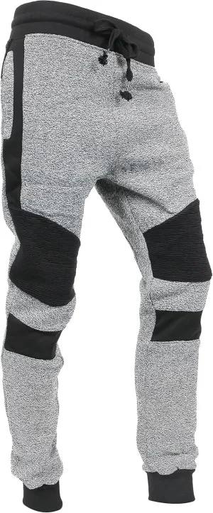 Hat and Beyond Mens Jogger Pants Biker Slim Fit Casual Fleece Active Elastic Workout Training