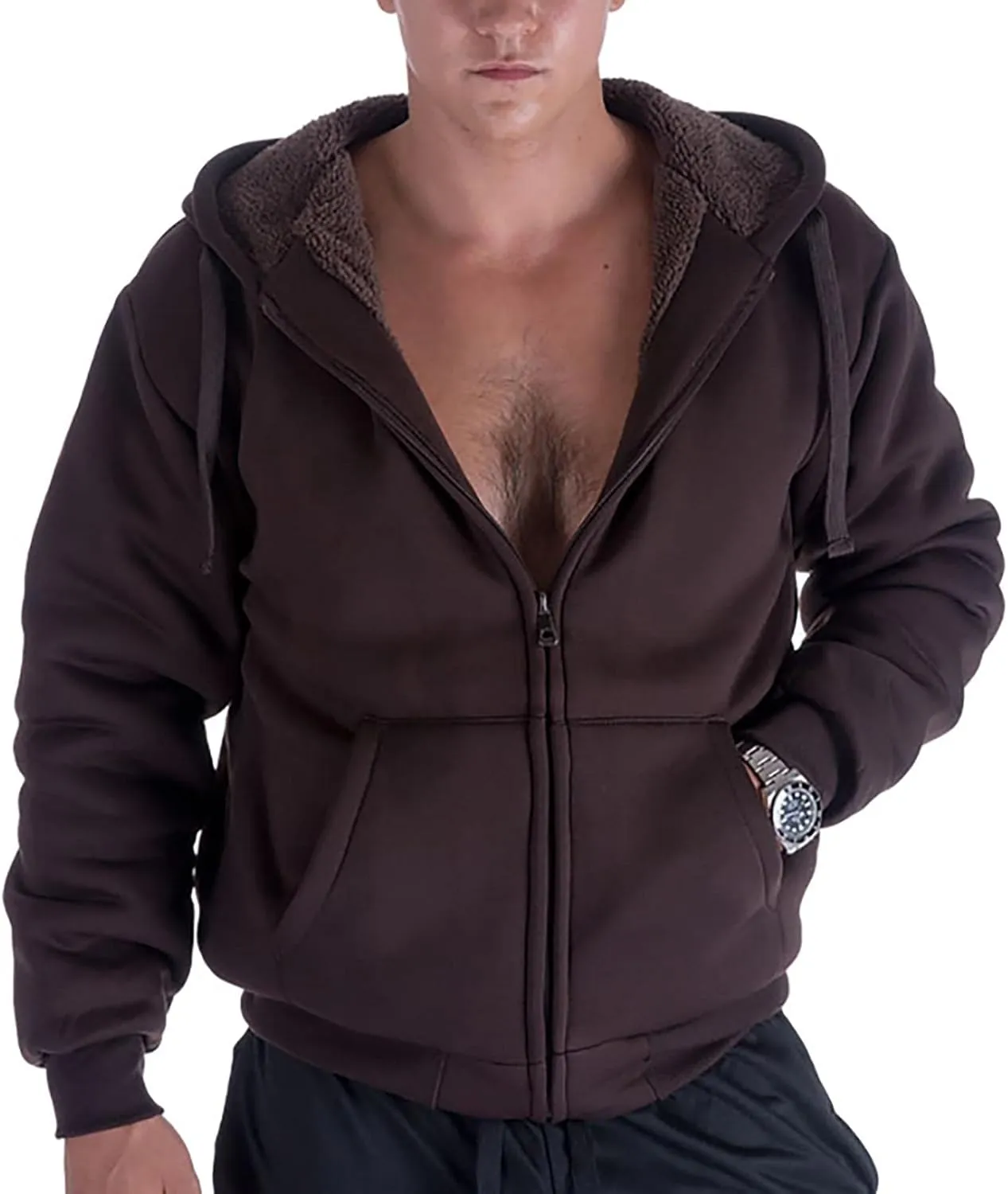 Heavy Thick Flannel Plaid Jacket Sherpa Fleece Lined Hoodies for Men Zip Up Winter Warm Coat Buffalo Zipper Sweatshirt