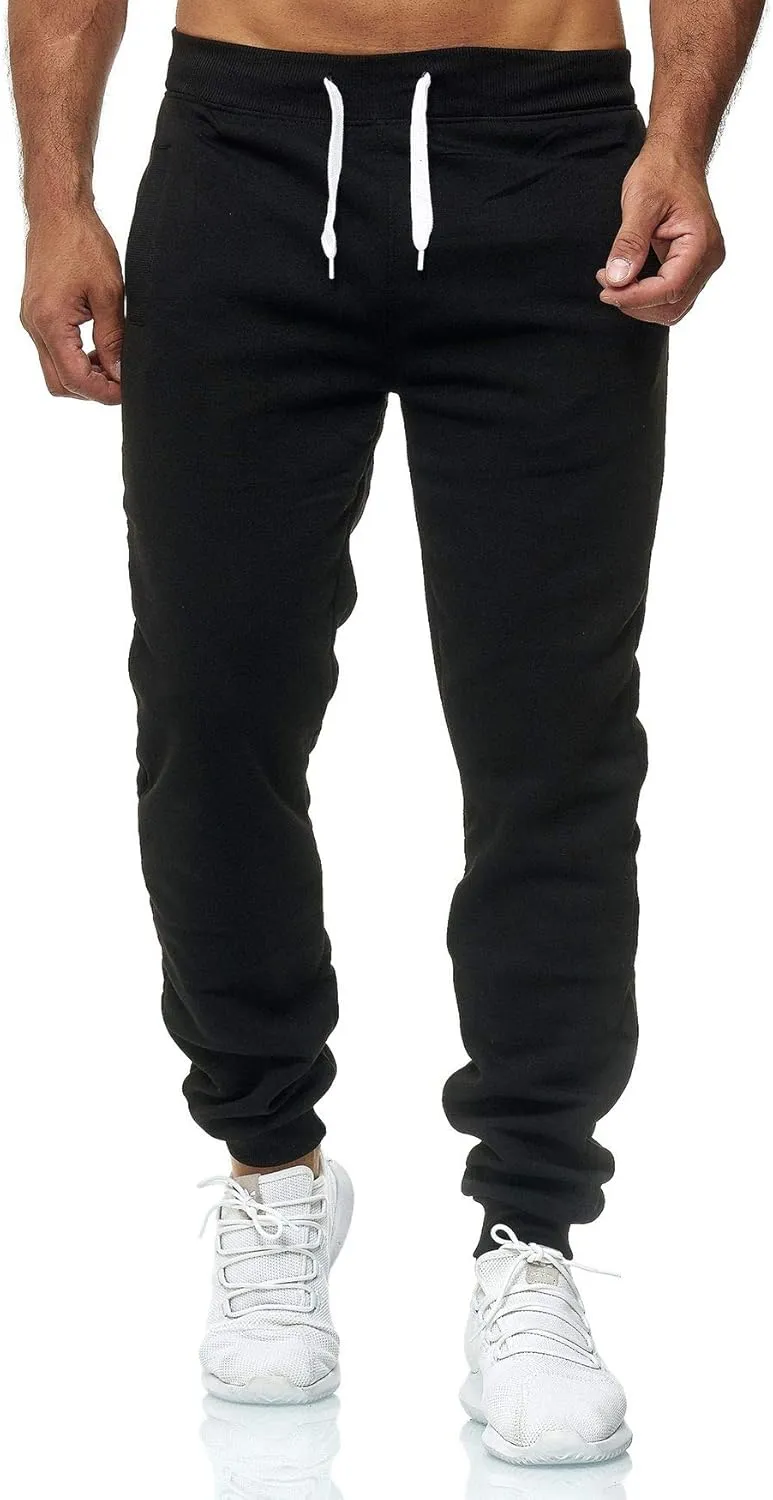 Hidyliu Mens Drawstring Running Joggers Elastic Waist Sweats Pants Cuffed Bottom Workout Sweatpants with Pockets