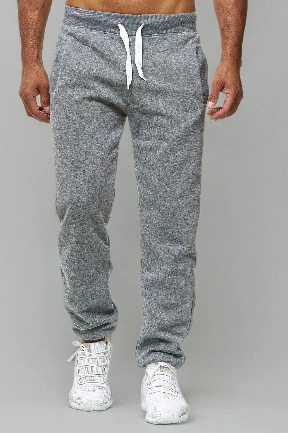 Hidyliu Mens Drawstring Running Joggers Elastic Waist Sweats Pants Cuffed Bottom Workout Sweatpants with Pockets