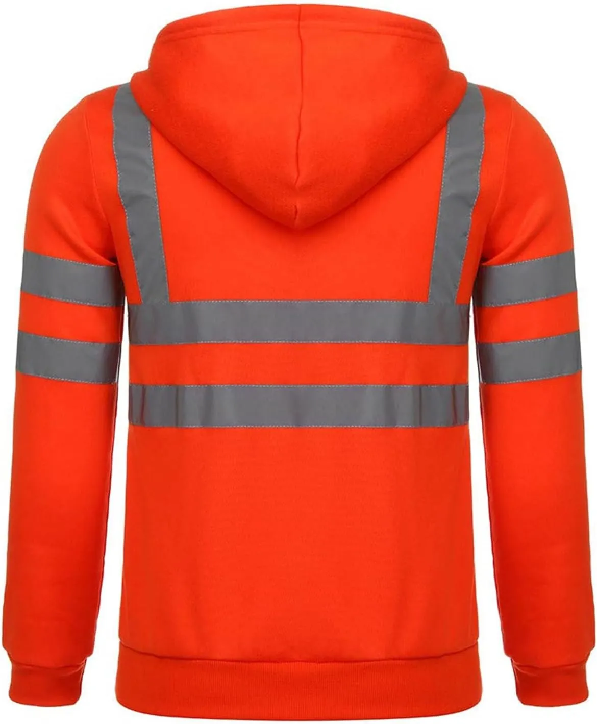 High Visibility Hoodies for Men Hi Vis Reflective Stripes Hooded Sweatshirts Fleece Lined Hoodies Outdoor Work Tops