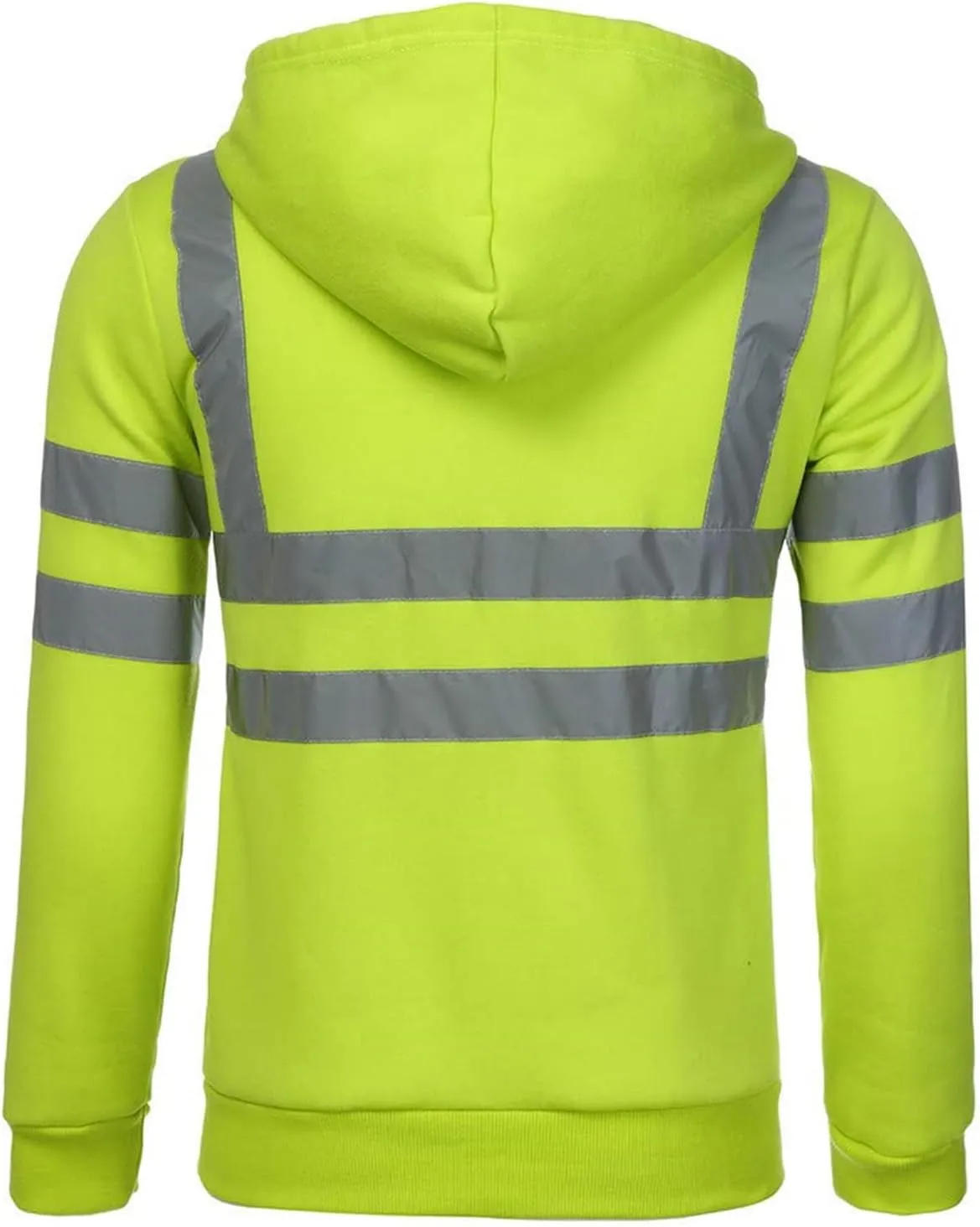 High Visibility Hoodies for Men Hi Vis Reflective Stripes Hooded Sweatshirts Fleece Lined Hoodies Outdoor Work Tops