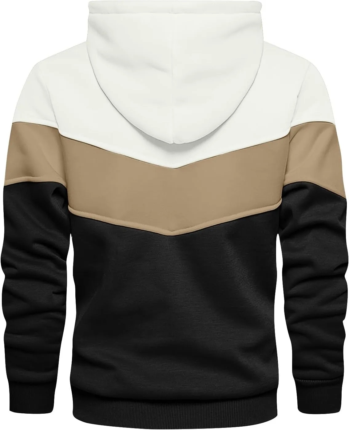Hoodies for Men Winter Drawstring Pullover Hooded Streetwear Lightweight Sweatshirts Casual Long Sleeve Color Block