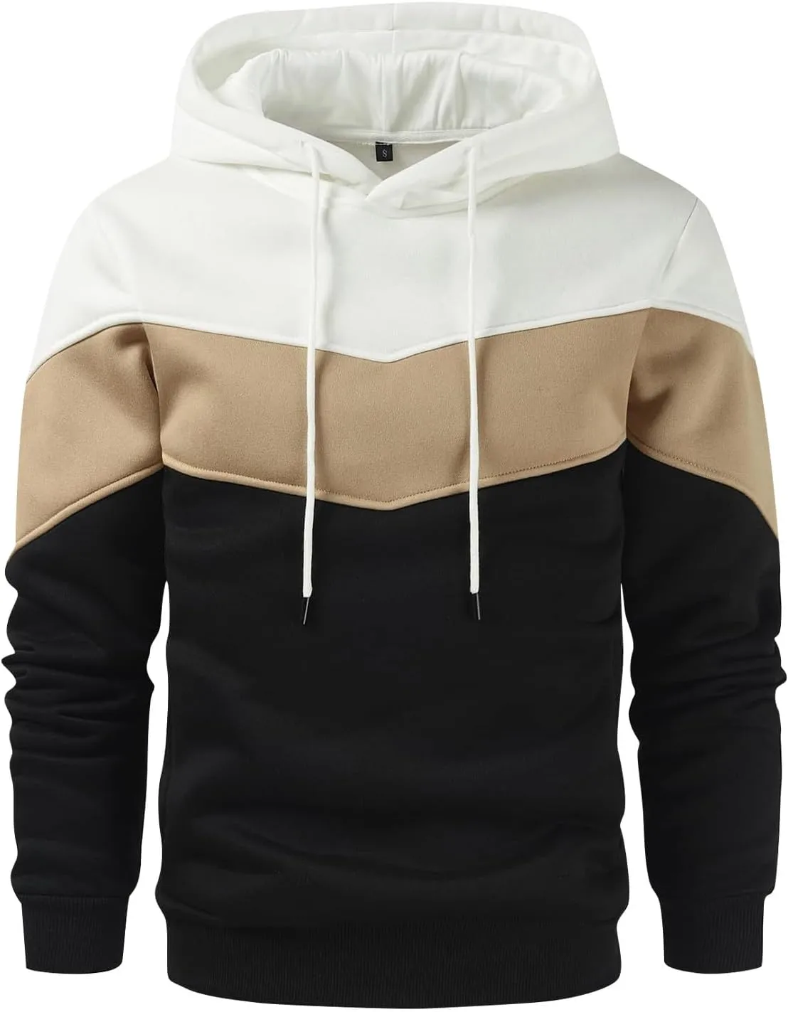 Hoodies for Men Winter Drawstring Pullover Hooded Streetwear Lightweight Sweatshirts Casual Long Sleeve Color Block