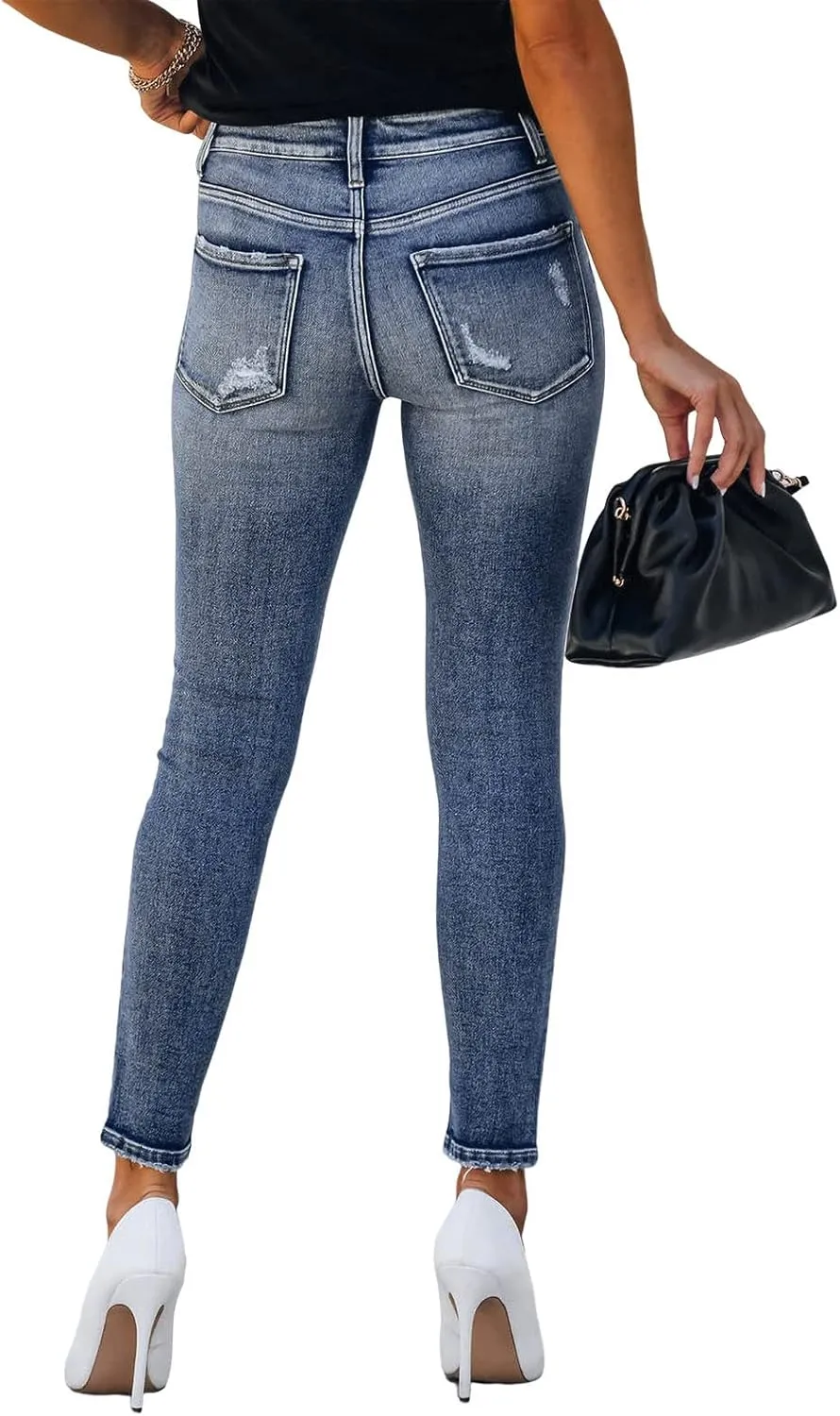 Jeans for Women High Waisted Trendy Ripped Ladies Petite Jeans Casual Stretch Straight Leg Bootcut Skinny Denim Pants
