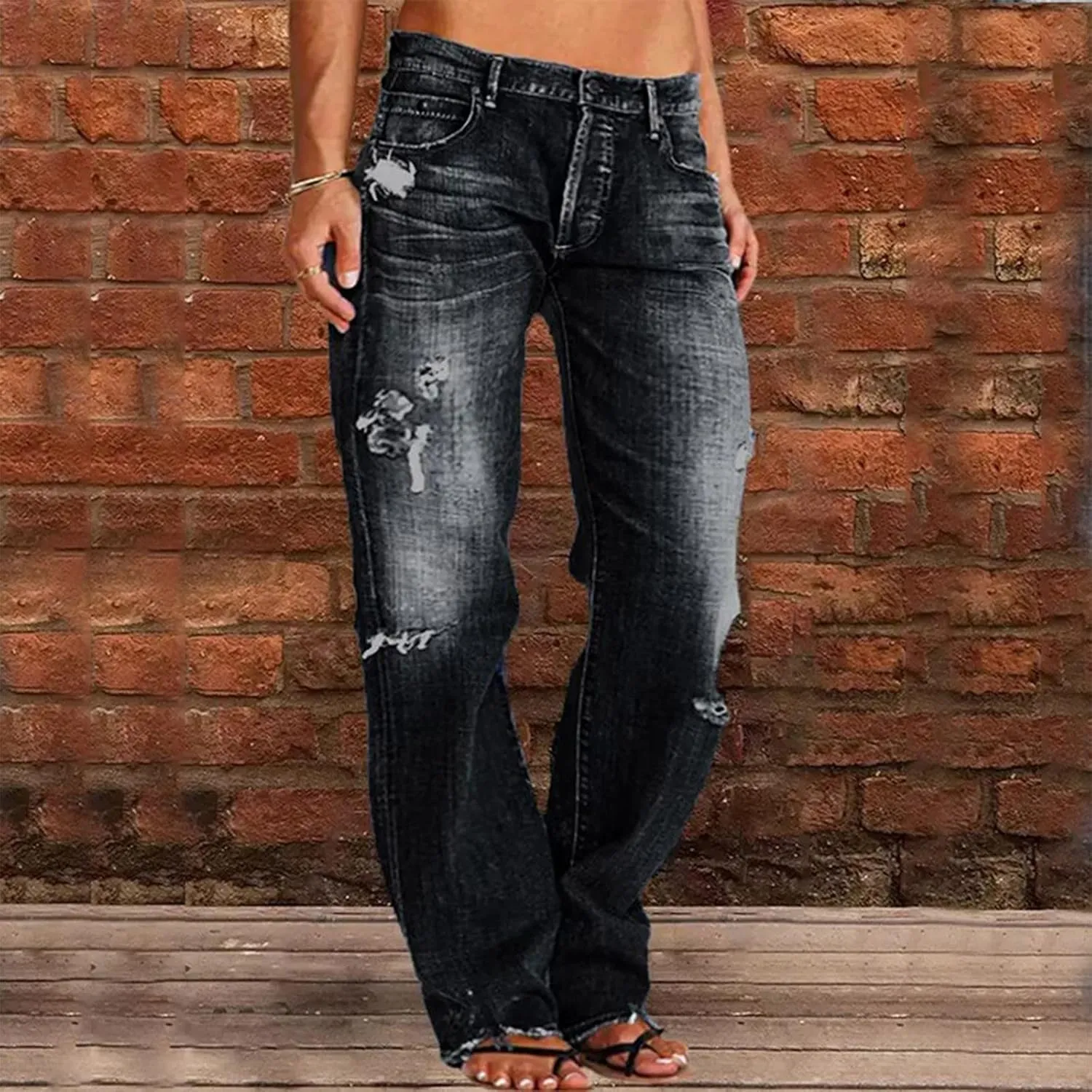 Jeans for Women Rompers Overalls Bib Jumpsuits Ripped Denim Jeans Women's Women's Jeans Pants for Women Vintage