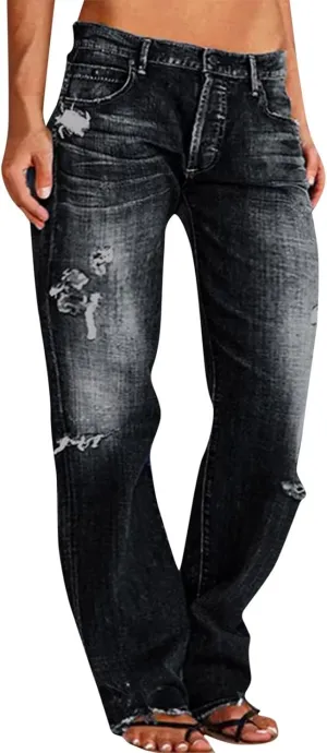 Jeans for Women Rompers Overalls Bib Jumpsuits Ripped Denim Jeans Women's Women's Jeans Pants for Women Vintage