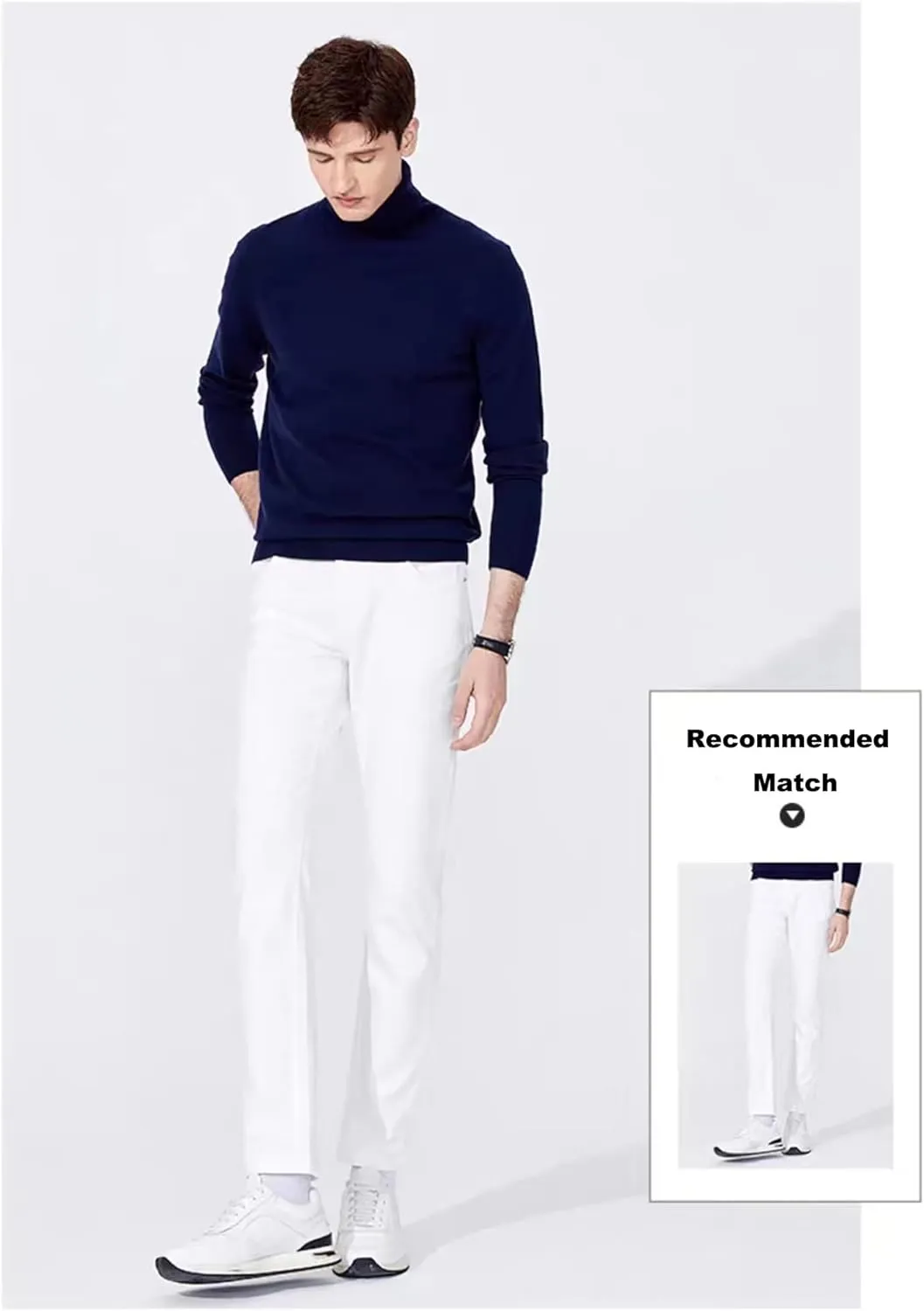 KINGBEGA Mens Turtleneck Sweaters Slim Fit Basic Knitted Thermal Casual Long Sleeve Pullover Sweatshirt