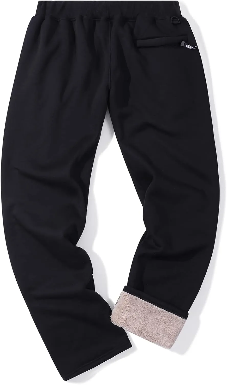 Kissonic Men's Winter Fleece Pants Sherpa Lined Sweatpants Open Bottom Casual Loose Fit Running Joggers with Pockets