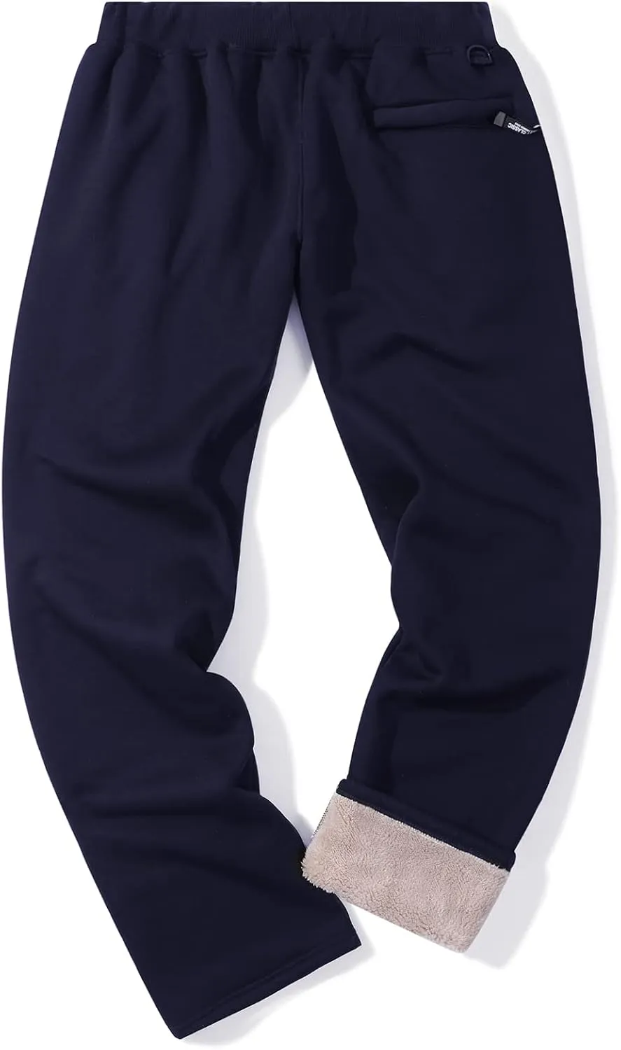 Kissonic Men's Winter Fleece Pants Sherpa Lined Sweatpants Open Bottom Casual Loose Fit Running Joggers with Pockets