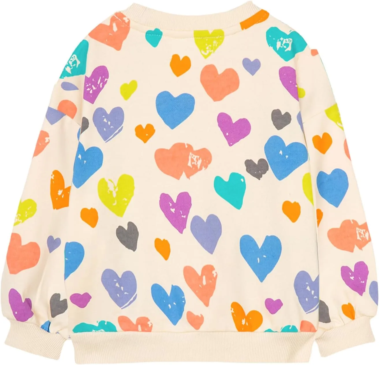 LittleSpring Girls Drop Shoulder Sweatshirts Loose Fit Terry Cotton Pullover