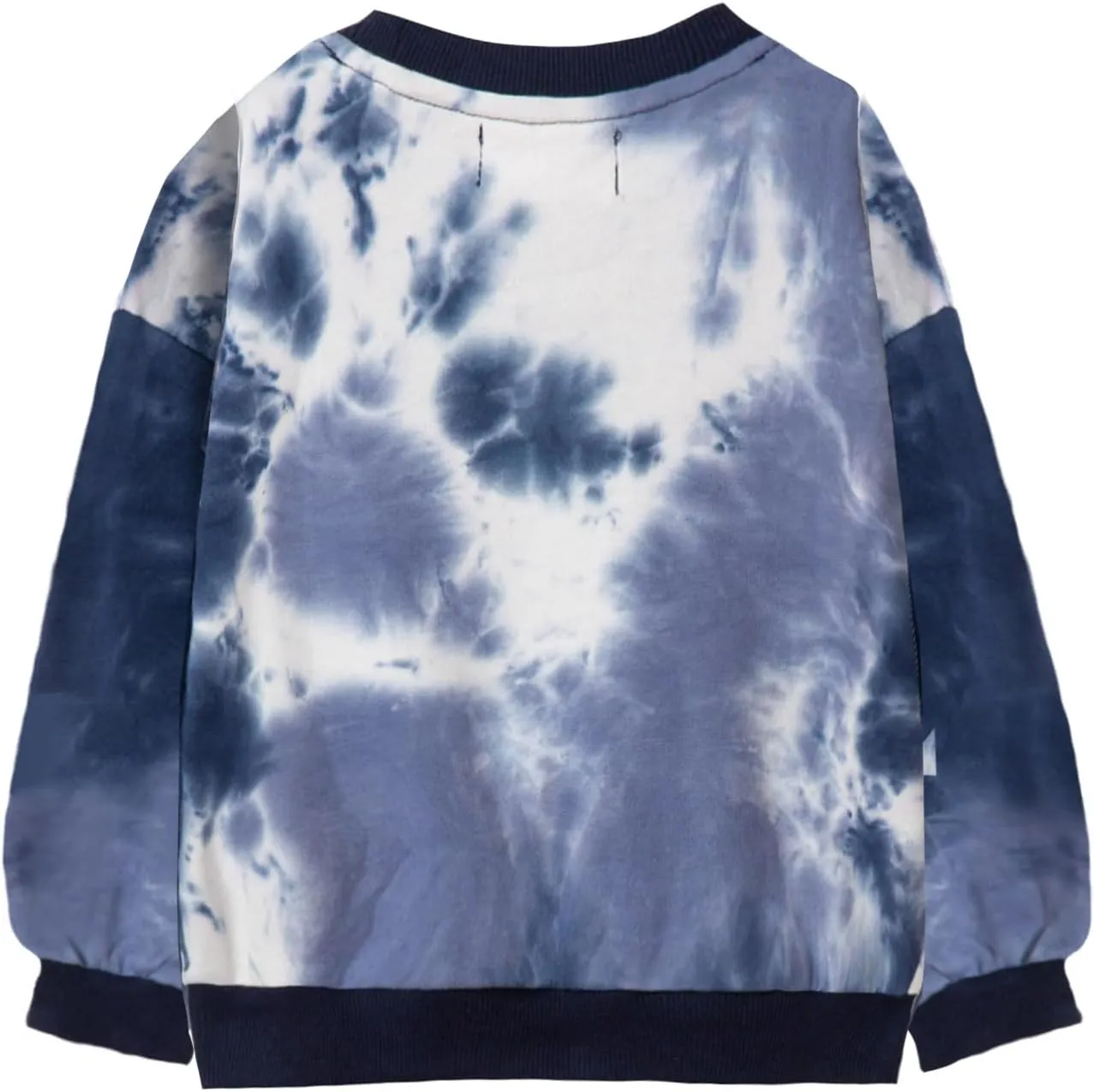 LittleSpring Girls Drop Shoulder Sweatshirts Loose Fit Terry Cotton Pullover
