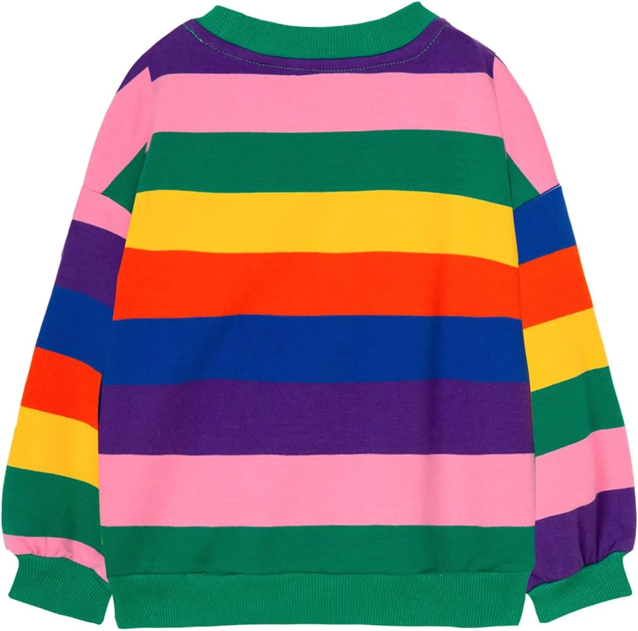 LittleSpring Girls Drop Shoulder Sweatshirts Loose Fit Terry Cotton Pullover