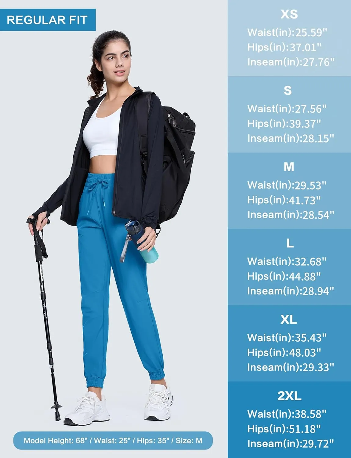 MAGCOMSEN Women's Hiking Pants Lightweight Quick Dry Athletic Running Joggers with Pockets Outdoor Travel Sweatpants