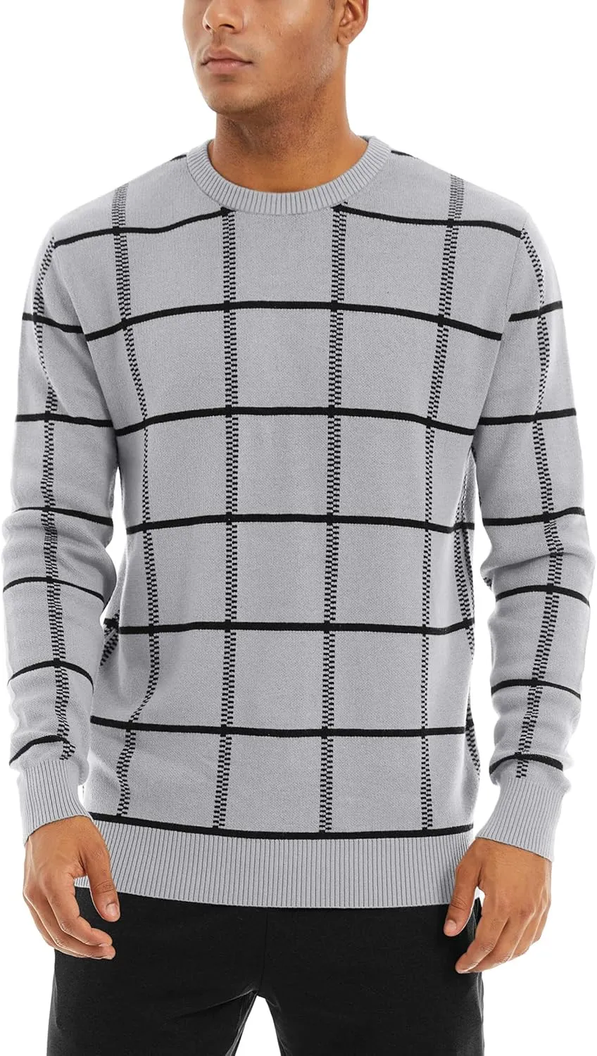 MAGNIVIT Men's Basic Designed Knitted Sweaters Cotton Soft Crewneck Fall Winter Sweaters