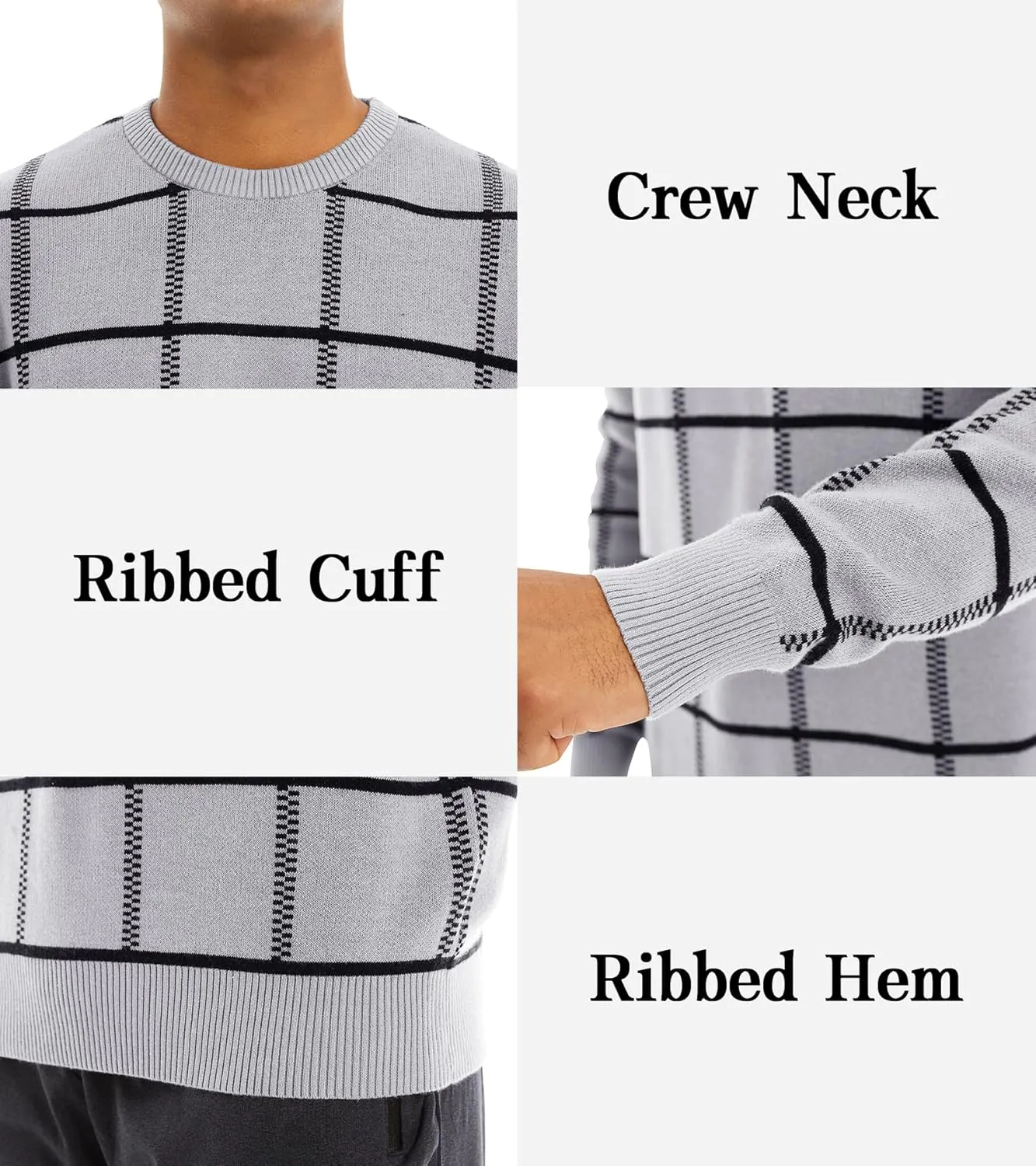 MAGNIVIT Men's Basic Designed Knitted Sweaters Cotton Soft Crewneck Fall Winter Sweaters