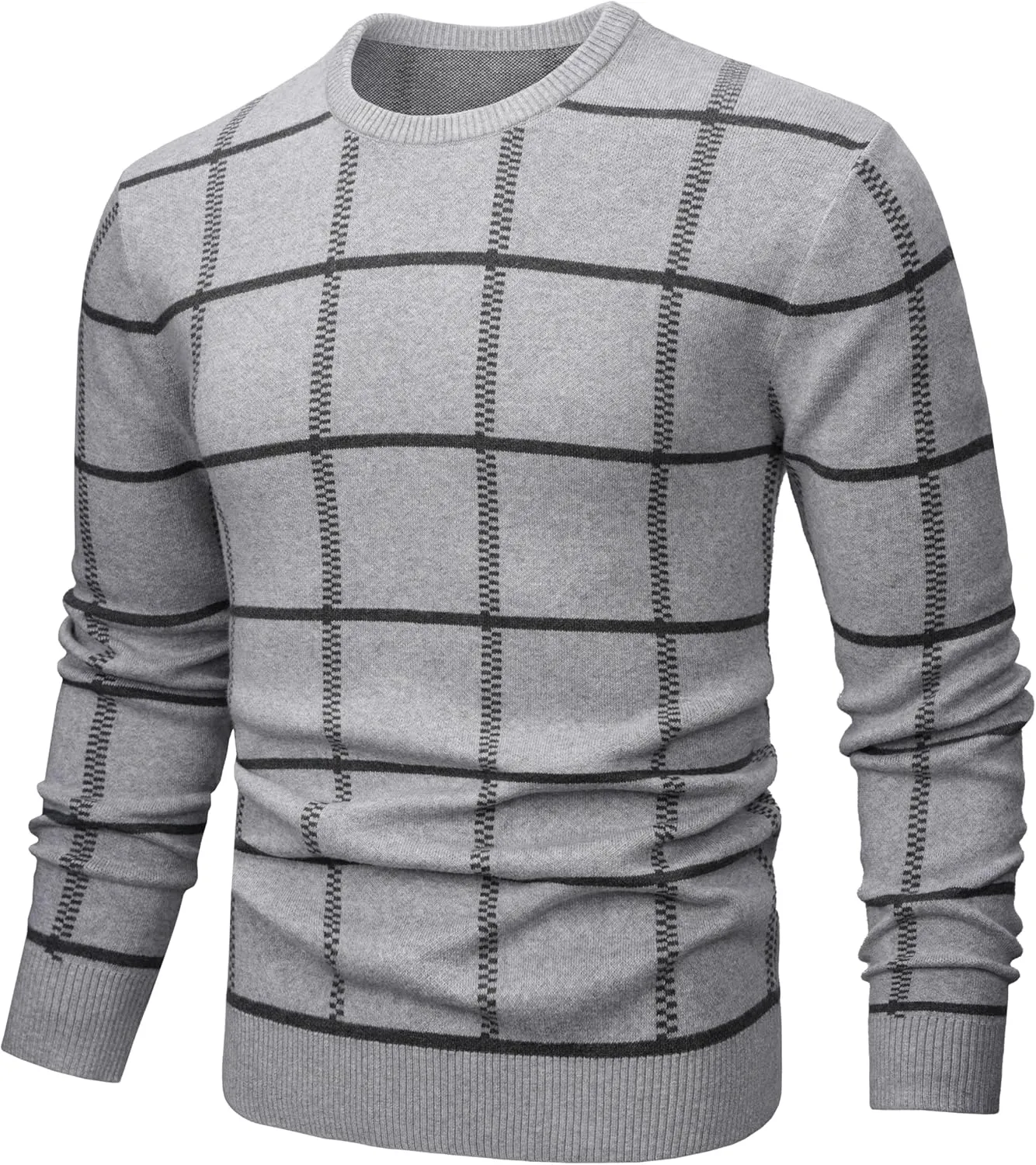 MAGNIVIT Men's Basic Designed Knitted Sweaters Cotton Soft Crewneck Fall Winter Sweaters