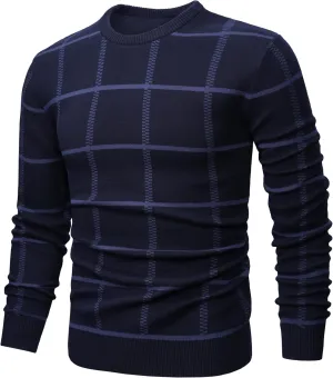 MAGNIVIT Men's Basic Designed Knitted Sweaters Cotton Soft Crewneck Fall Winter Sweaters