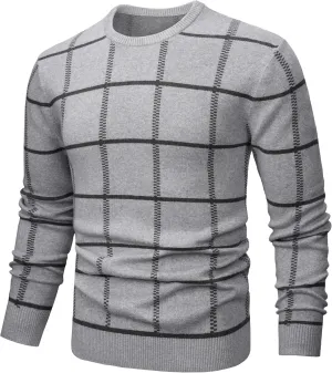 MAGNIVIT Men's Basic Designed Knitted Sweaters Cotton Soft Crewneck Fall Winter Sweaters