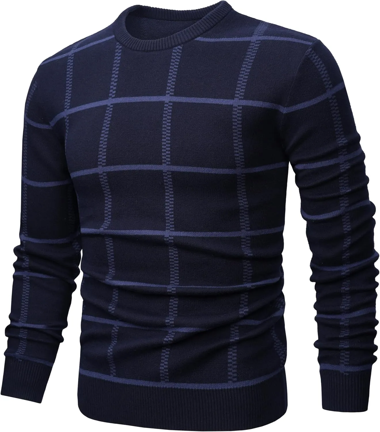 MAGNIVIT Men's Basic Designed Knitted Sweaters Cotton Soft Crewneck Fall Winter Sweaters