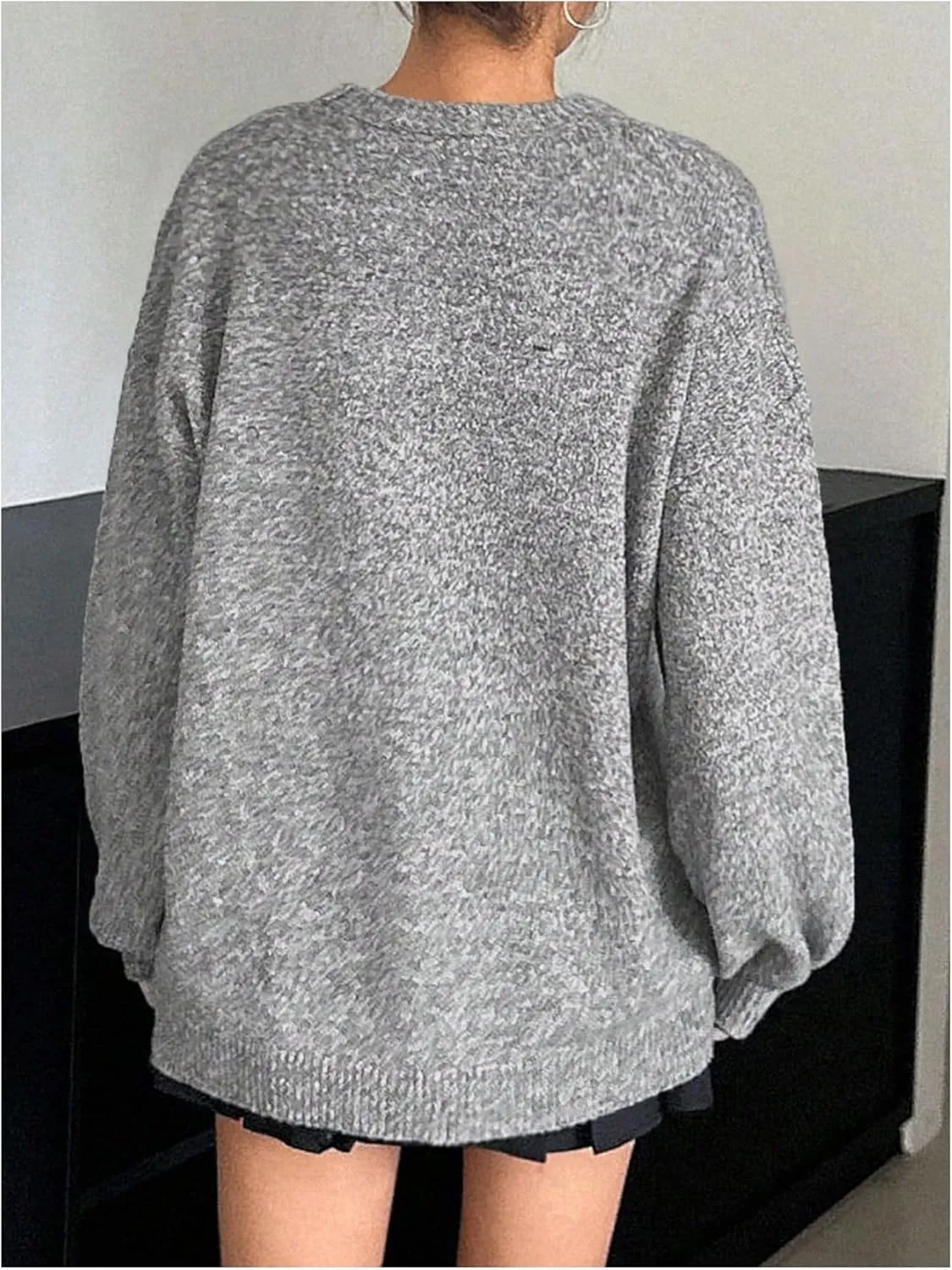 MakeMeChic Women's Y2K Bow Knot Sweaters Long Sleeve Mock Neck Pullover Sweaters Knit Top