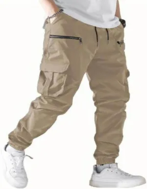 Men Cargo Pants Fashion Multiple Pockets Baggy Casual Streetwear Wide Leg Trouser Plus Size Comfy Full Length Pant