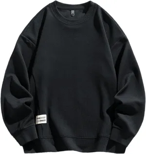 Men Casual Soft Basic Crewneck Sweatshirt 2024 New Long Sleeve Pullover Tops Comfy Loose Fit Sports Shirts for Guys