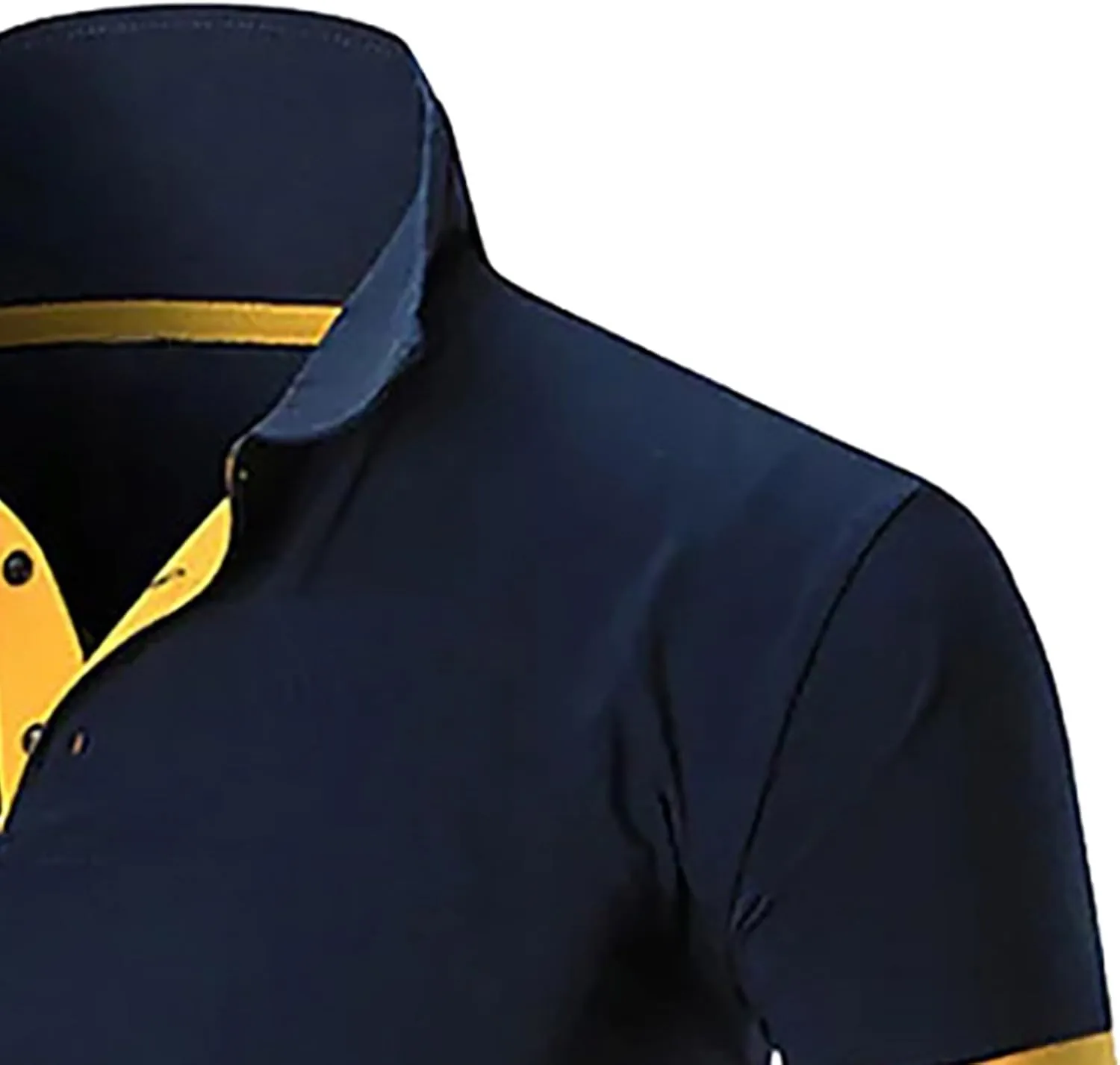 Men Polo Shirt Slim Fit Short Sleeve Cotton Golf Shirt Solid Performance Casual T-Shirts Lapel Collared Work Shirts