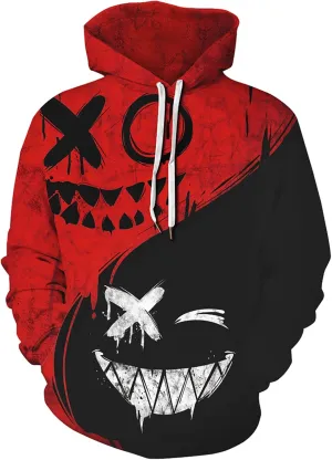 Men Women Unisex Hoodies Novelty 3D Print Graphic Hooded Pullover Sweatshirt with Pocket