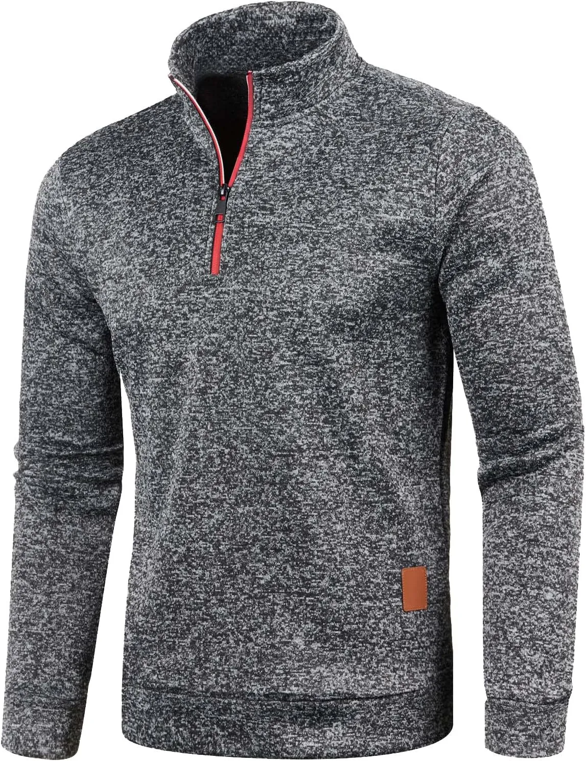 Men's 2024 Long Sleeve Cardigan Sweaters Big and Tall Coats Full Zip Up Stand Collar Knitted Jackets with Pockets
