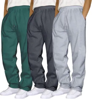 Mens 3 Pack Sweatpants Loose Fleece Casual Trousers Elastic Waist Drawstring Jogger Pants Baggy Running Sports Pants