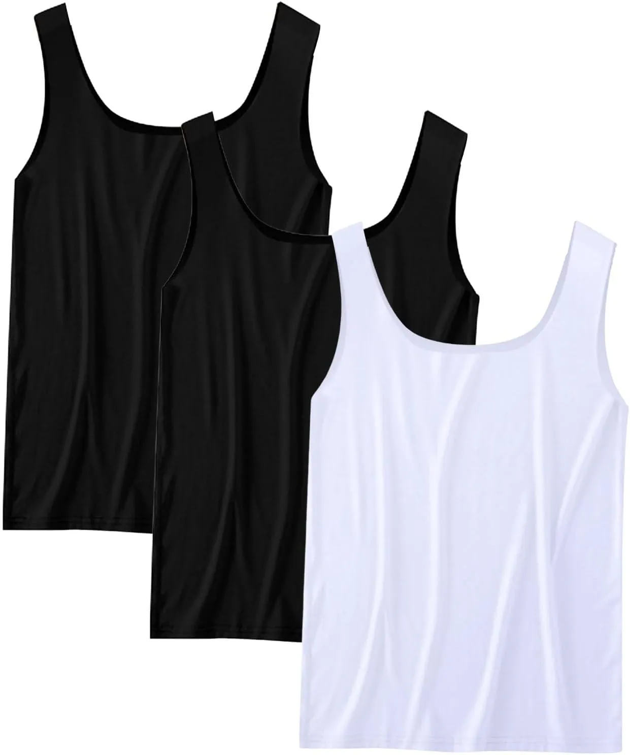 Men's 3 Pack Workout Tank Tops Quick Dry Muscle Sleeveless Shirt Bodybuilding Athletic Summer Running Tee Shirts