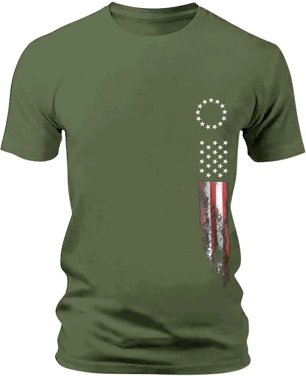Men's American Flag Print T-Shirt Short Sleeve Muscle Workout Tee Shirt Patriotic Independence Day 4th of July Tops