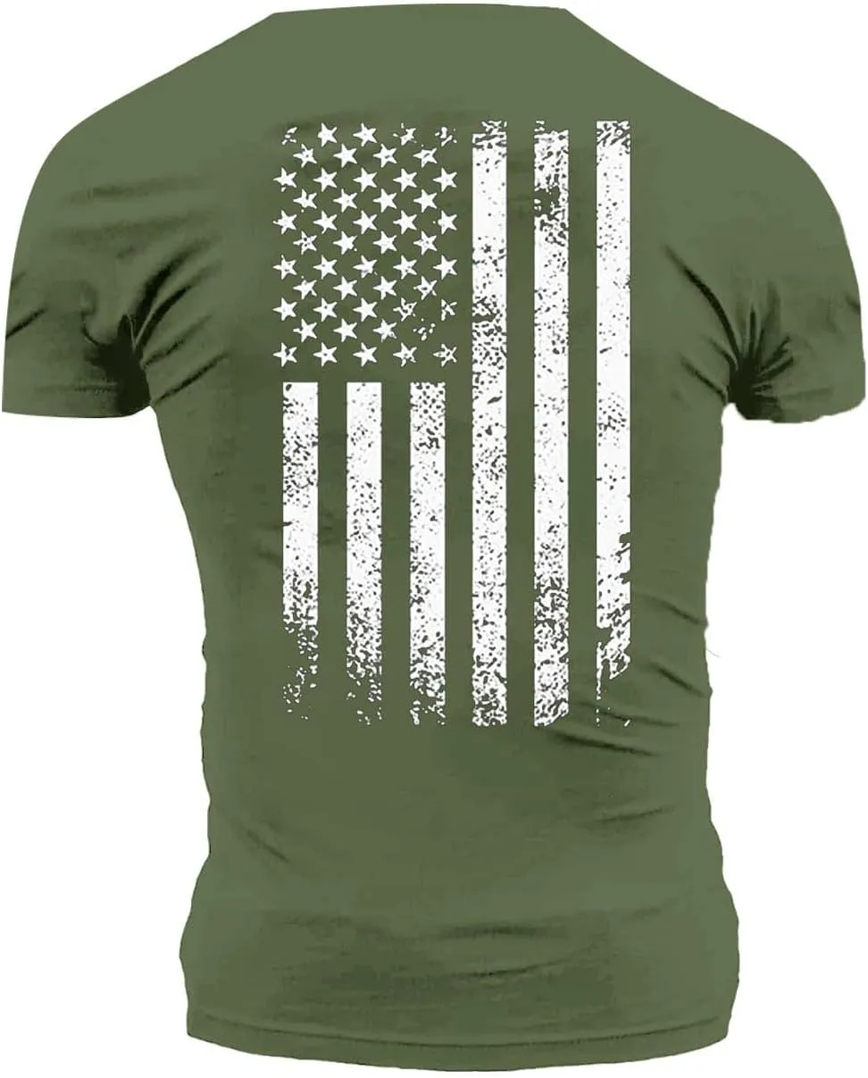 Men's American Flag Print T-Shirt Short Sleeve Muscle Workout Tee Shirt Patriotic Independence Day 4th of July Tops